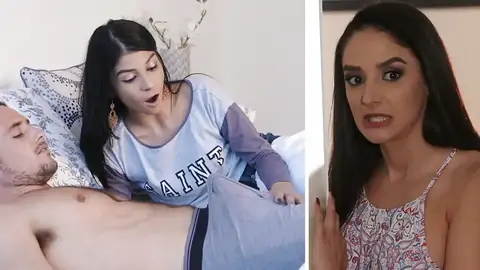 The COUGAR is spying on the teen giving a deep throat