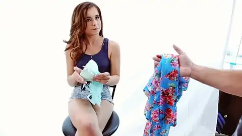 Kharlie Stone wearing underwear and conversing to the boy