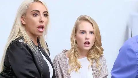 MILF is observing while her stepdaughter is screaming